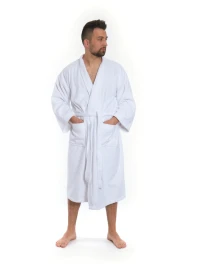 Sada White: župan KIMONO + pánský saunový kilt + osuška