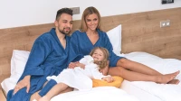Sada Navy Blue: župan KIMONO + pánský saunový kilt + osuška