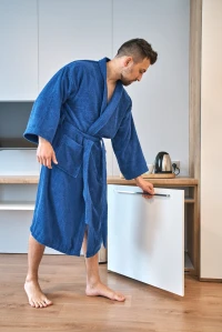 Sada Navy Blue: župan KIMONO + pánský saunový kilt + osuška