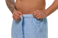 Sada Light Blue: župan s kapucí + pánský saunový kilt + osuška