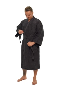 Sada Black Chocolate: župan KIMONO + pánský saunový kilt + osuška