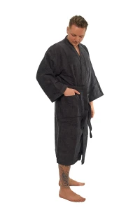 Sada Black Chocolate: župan KIMONO + pánský saunový kilt + osuška