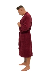 Sada Bordeaux: župan KIMONO + pánský saunový kilt + osuška