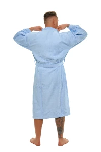 Sada Light Blue: župan KIMONO + pánský saunový kilt + osuška