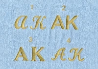 Ukázka stylů písma výšivky