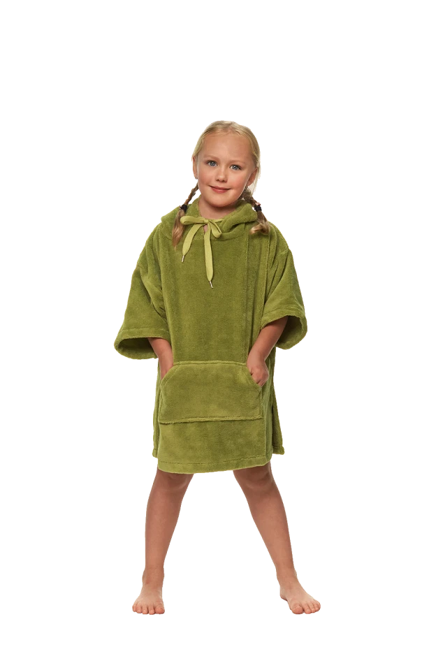 Dětské plážové pončo, 3-5 let, Olive Green