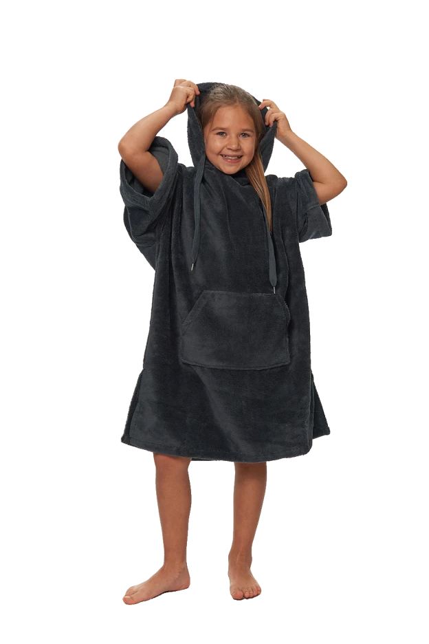 Dětské plážové pončo, 6-10 let, Cool Gray