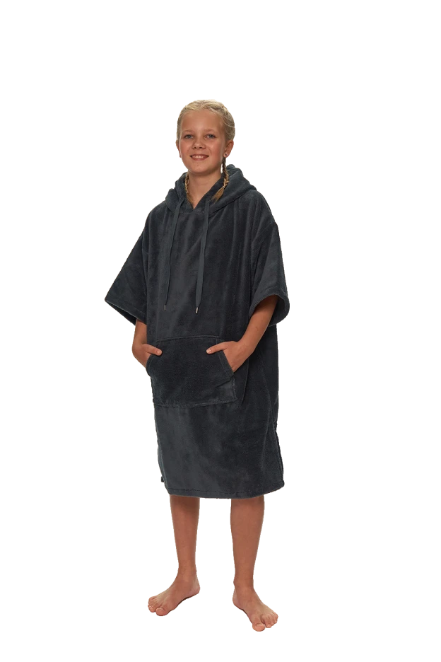 Juniorské plážové pončo, 11-14 let, Cool Gray