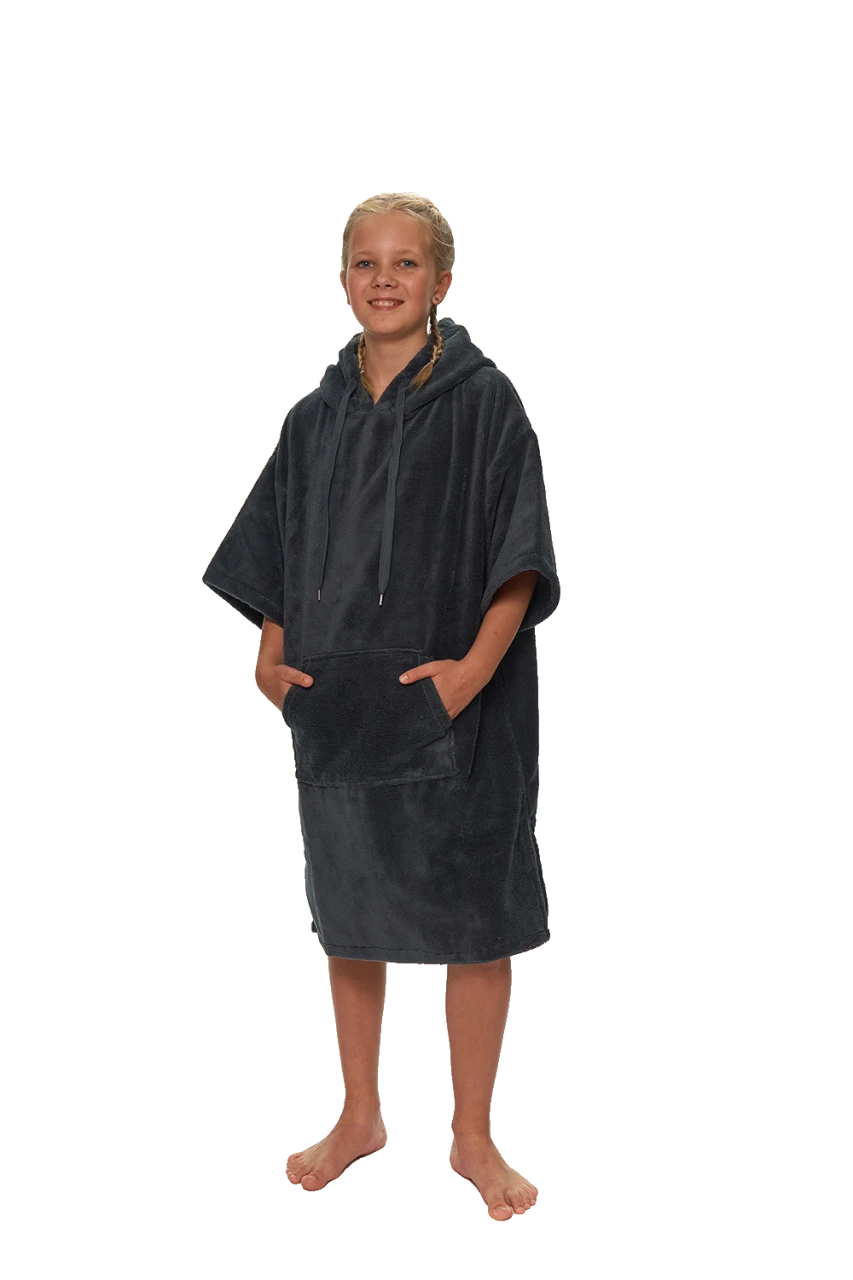 Juniorské plážové pončo, 11-14 let, Cool Gray
