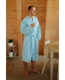 Pánský bambusový župan Kimono, Mlžná modř